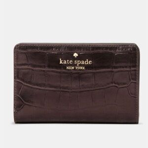 Kate Spade Dark Brown Croc-Embossed Wallet